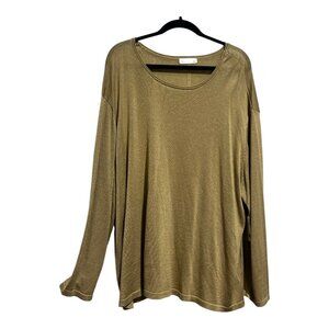 89th & Madison Woman’s Safari Metallic Long-Sleeve Scoop Neck Top 2X